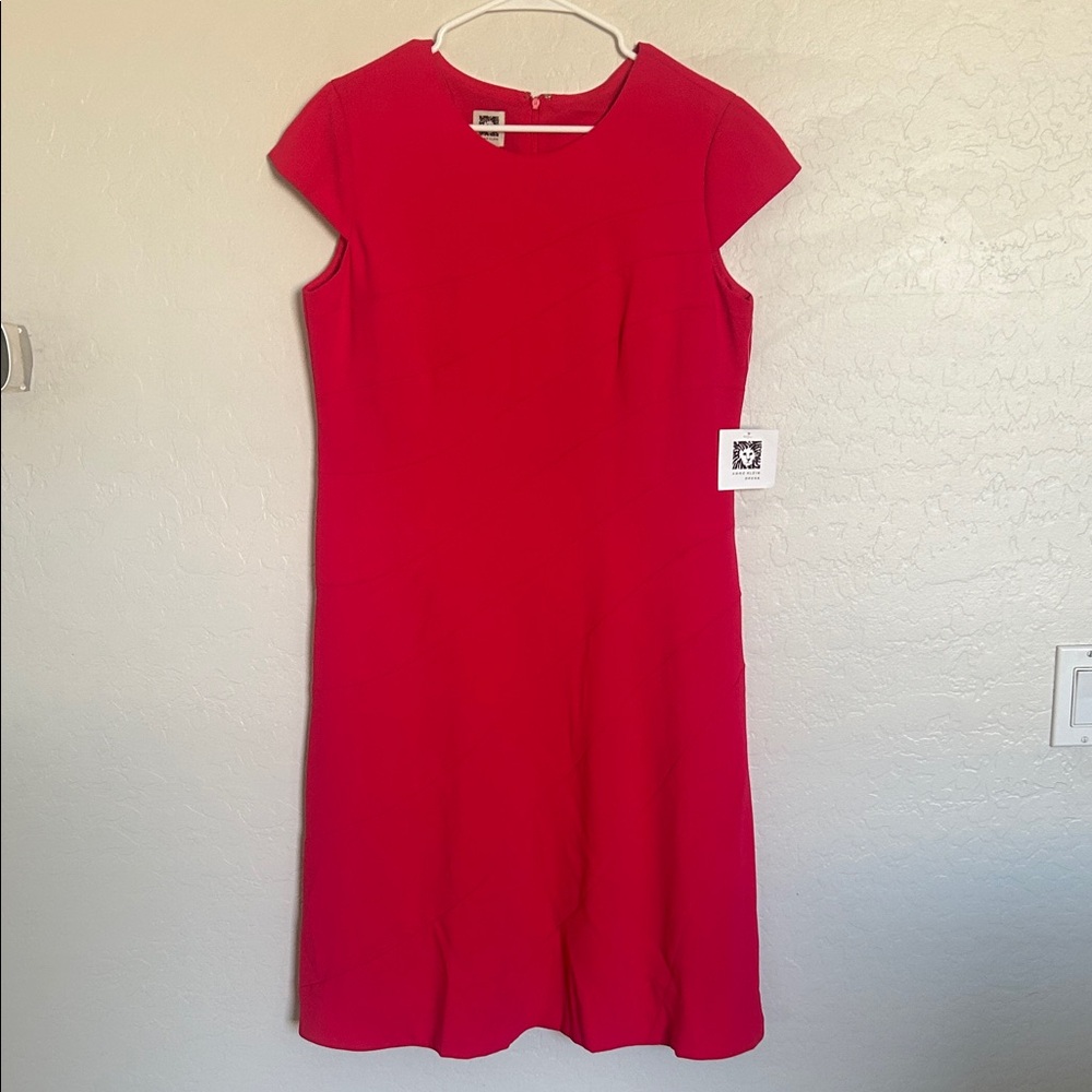 BRAND NEW Anne Klein Vibrant Red Shift Dress Size 12